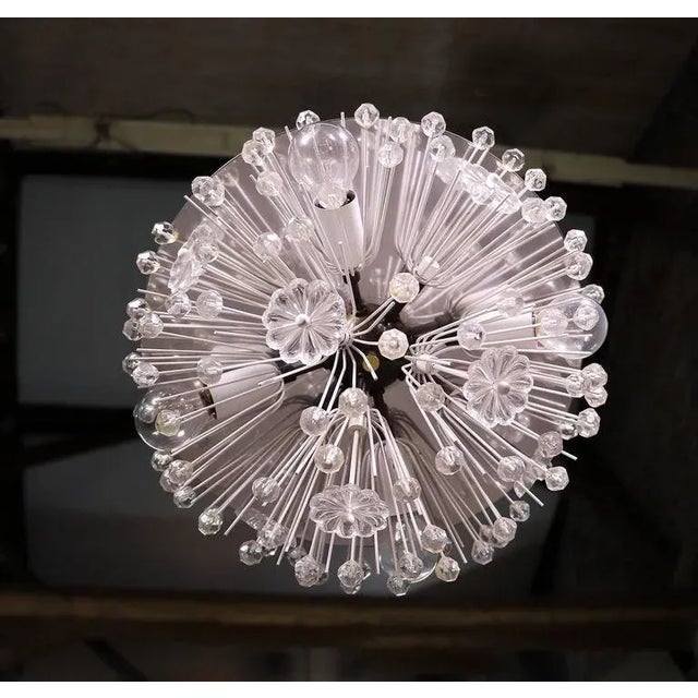 Metal Sputnik Chandelier in Crystal & Chrome in the style of Emil Stejnar for Rupert Nikoll, Austria, 1950 For Sale - Image 7 of 10