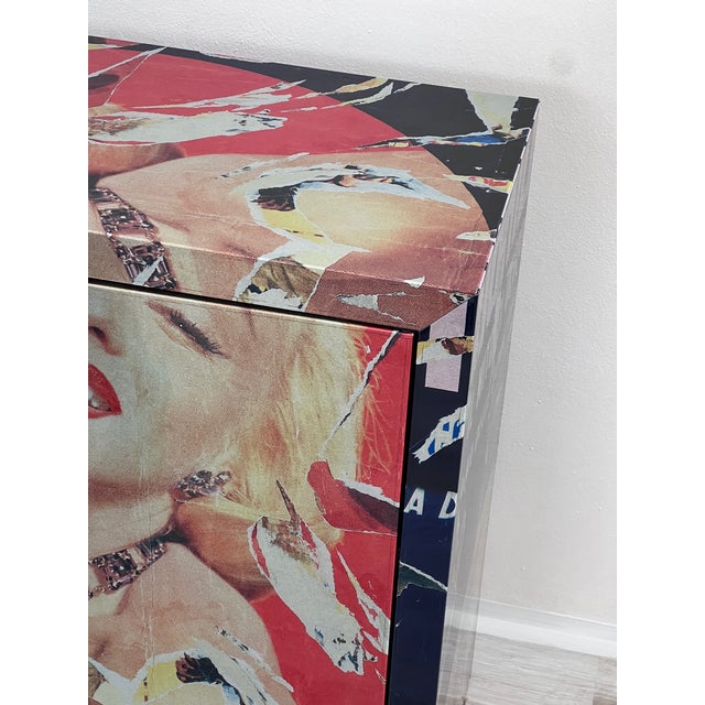 Blue Decollage Series Sideboard by Mimmo Rotella and Marco Ferreri of Zero Disegno, 2000s For Sale - Image 8 of 9