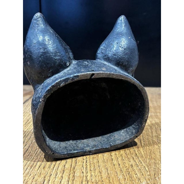 Antique Cast Iron Fox Head Doorstop For Sale - Image 3 of 5