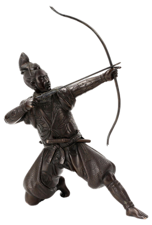 Japanese Bronze Figure of Samurai Archer, 1800s