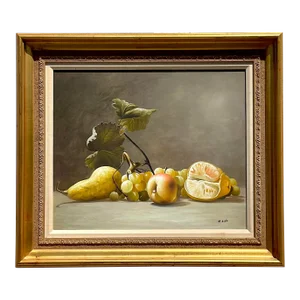 Vintage Boho Original Still Life Oil Painting on Canvas