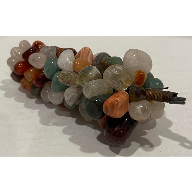 Brass 1950s Italian Semiprecious Stone Grape Cluster For Sale - Image 8 of 10