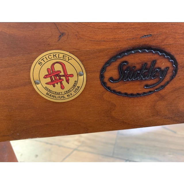 Arts & Crafts Authentic Stickley Mission Arts & Crafts Cherry Wood Vintage Queen Bed Frame 91-912 B For Sale - Image 3 of 3