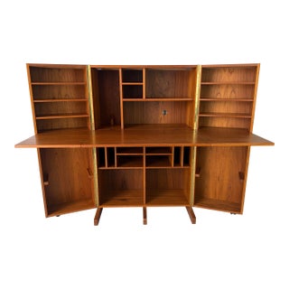 Mid-Century Danish Modern Teak “Magic Box” Folding Desk by Niels Erik Glasdam Jensen for Vantinge Møbelindustri For Sale