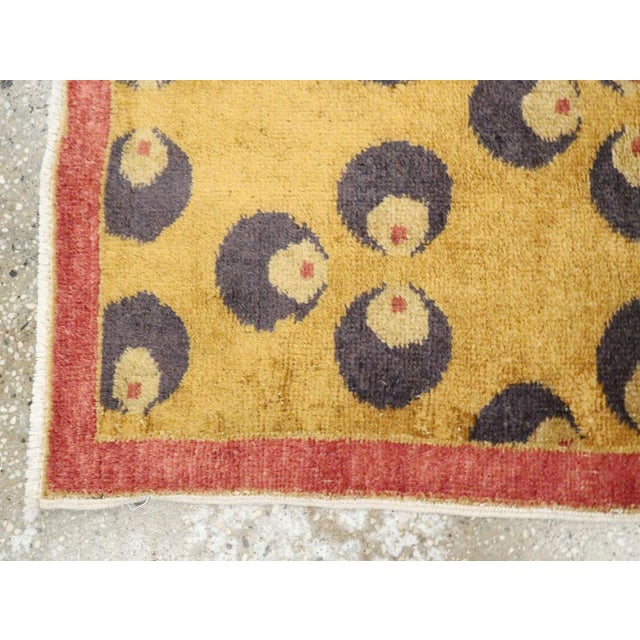 Mid 20th Century Galerie Shabab Collection Mid-20th Century Turkish Art Deco Throw Rug For Sale - Image 5 of 7