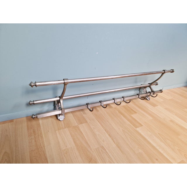 Art Deco Wall-Mounted Coat Rack in Nickel-Plated Brass, 1920s For Sale - Image 15 of 15
