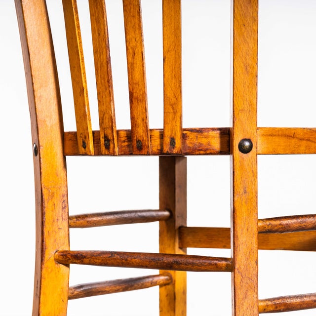 Brown Vintage Farmhouse Dining Chair, 1950s, Set of 4 For Sale - Image 8 of 14