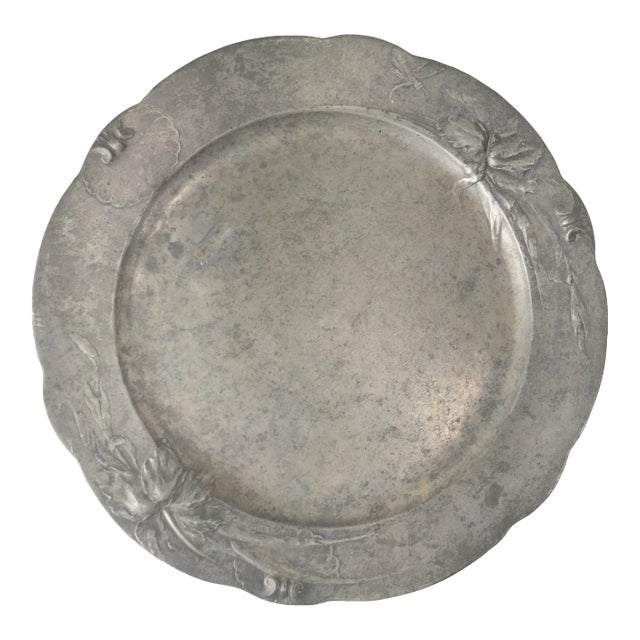 Early 20th Century Art Nouveau Pewter Charger Tray by Kayserzinn For Sale