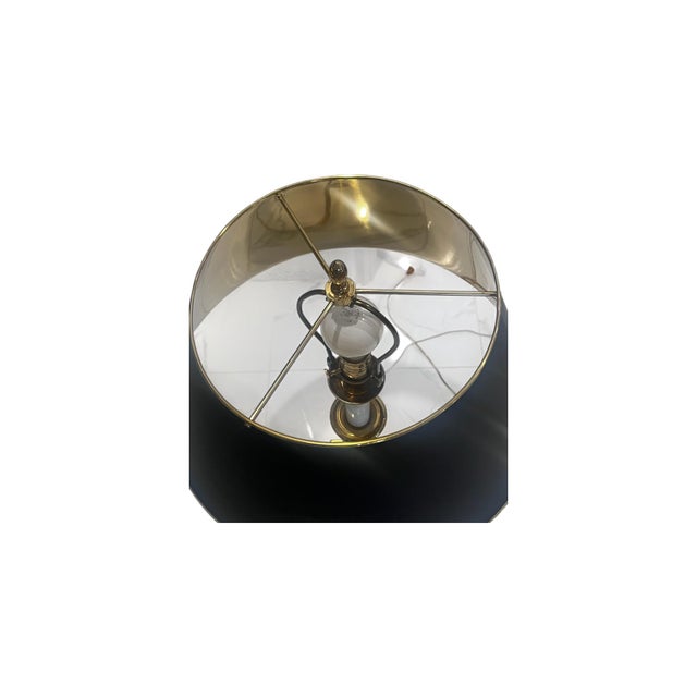 Vintage Decorative Crafts Brass Empire Table Lamp With Brass Shade. For Sale - Image 4 of 14