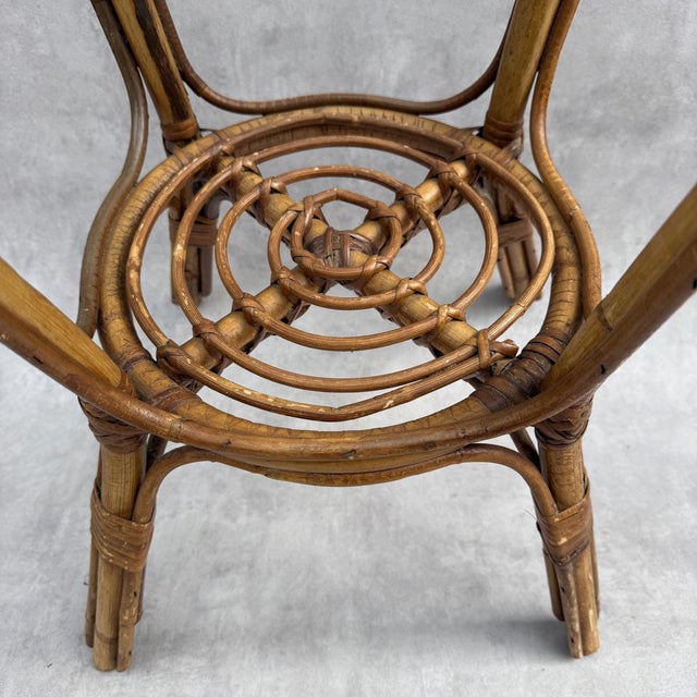 Vintage French Rattan Side Table, 1950s For Sale - Image 17 of 18