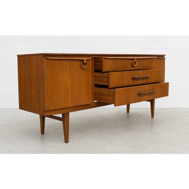 1960s Mid Century Modern Long Teak Sideboard by Elliots of Newbury, Made in England, C. 1960’s For Sale - Image 5 of 17