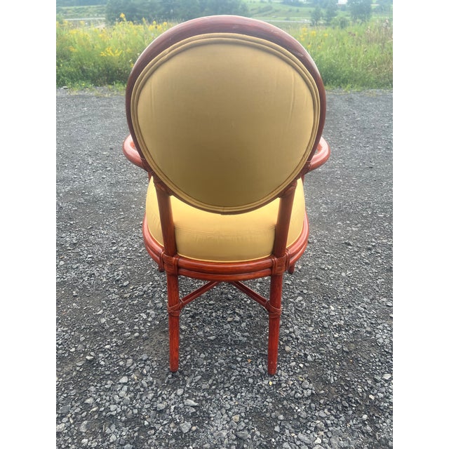 Vintage McGuire San Francisco Rattan Target Back Arm Chair For Sale In New York - Image 6 of 11