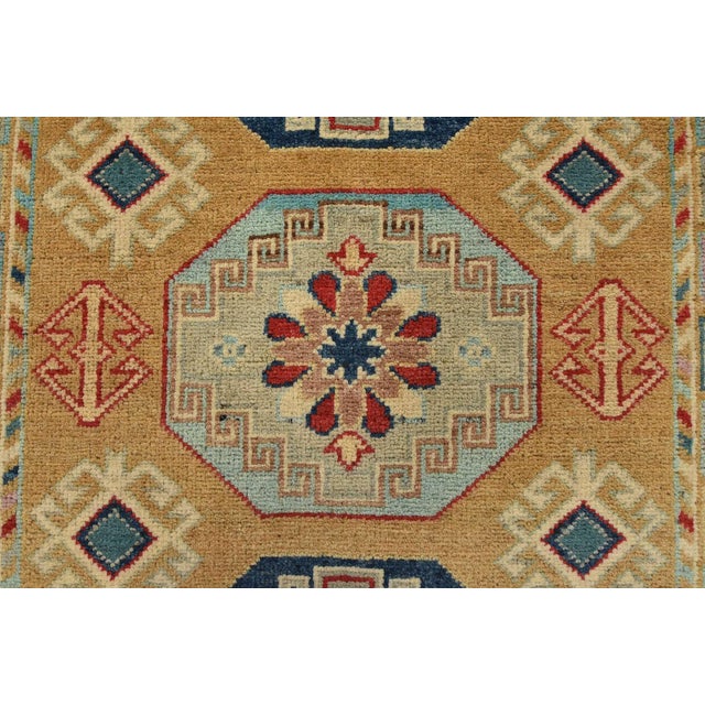 Brown Kazak Runner 2’9” X 9’6” Brown Wool Tribal Hand-Knotted Oriental Rug For Sale - Image 8 of 13