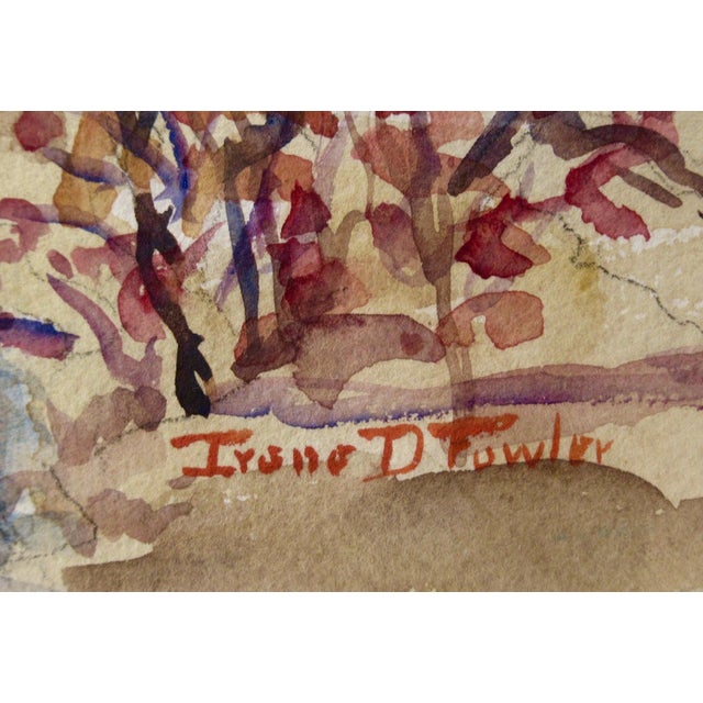 Mid 20th Century Irene Fowler Landscape With Village C. 1940 Painting For Sale - Image 5 of 5