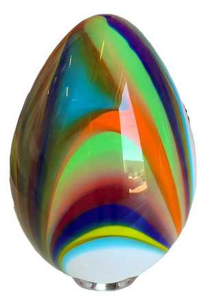 White Egg Table Lamps in Multicolored Glass from Simoeng, Set of 2