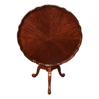 1930s Vintage Style Tilt Top Breakfast / Tea Table - All Mahogany Carved Base For Sale