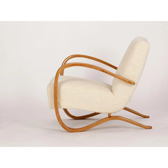 Ivory Art Deco Model H 269 Lounge Chair by Jindřich Halabala for UP Závody, 1930s For Sale - Image 8 of 12