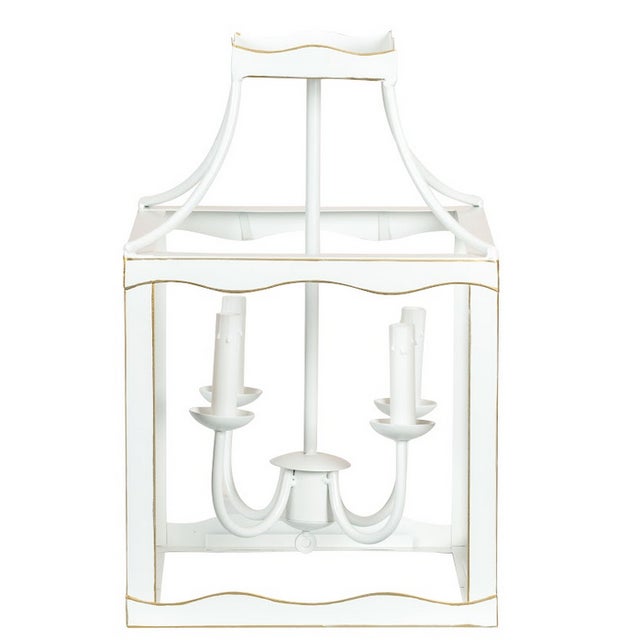Soft White & Gold Lantern - Medium, 18.5" For Sale - Image 4 of 4