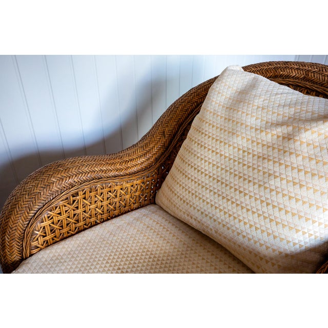 French Coastal Boho Bamboo and Rattan Conservatory Studio Armchairs, 1970s, Set of 2 For Sale - Image 15 of 18