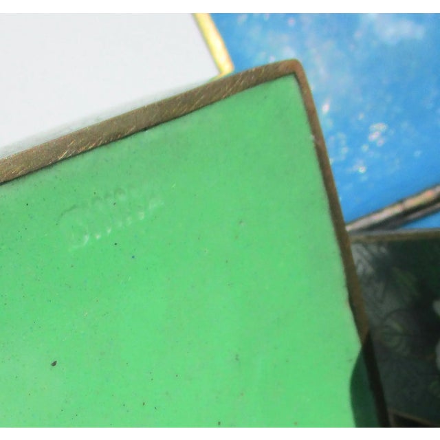 Metal Matched Pair of Chinese Enamel Boxes Circa 1910s' -A Pair of 2 For Sale - Image 7 of 8