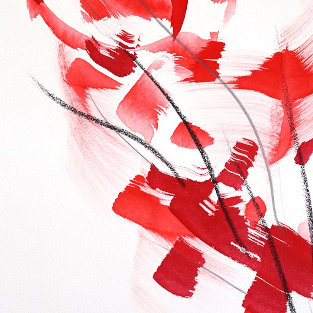 2020s Autumn Tree 6 - Original Expressionist Tree Landscape Ink Painting on French Linen Paper by Bettina Mauel For Sale - Image 5 of 6