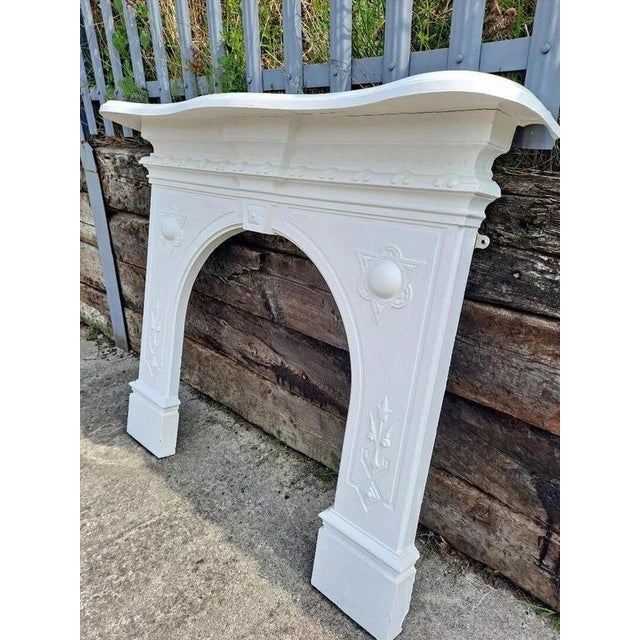 Victorian Arched Cast Iron Fireplace Surround For Sale - Image 4 of 17