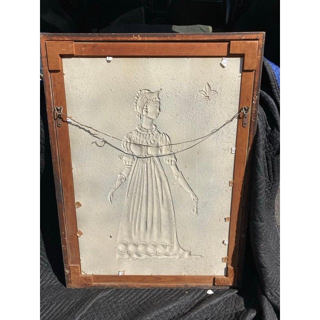 Pair of Italian Mid-Century Modern Reverse Glass Paintings of Royalty For Sale - Image 11 of 12