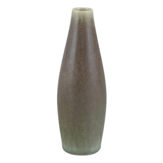 Ceramic Vase in Olive Green Hare Fur Glaze by Linnemann-Schmidt for Palshus, 1970s For Sale