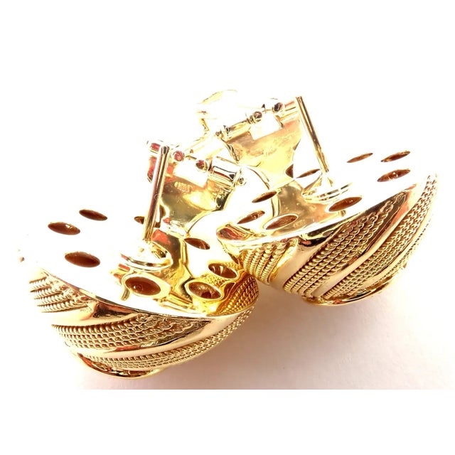 Metal Tiffany & Co. 18k Yellow Gold Diamond Earrings For Sale - Image 7 of 9