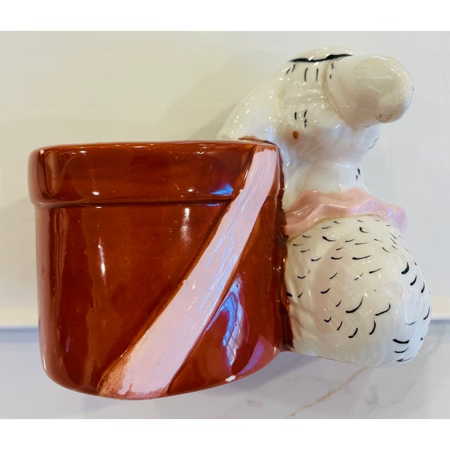 Rare pre-WWII Twin Winton Studios ceramic bunny planter from 1939. This piece was created by prolific sculptors and twin...