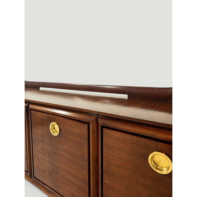 Mid-Century Modern Italian Walnut Sideboard with Brass Medallions by Paolo Buffa, 1950s For Sale - Image 17 of 18