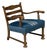 Danish Cabinetmaker, Armchair, Wool, Carved Oak, Denmark, 1920s For Sale
