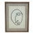 1970s Framed Modernist Abstract Line Drawing Face Portrait With Linen Mat For Sale