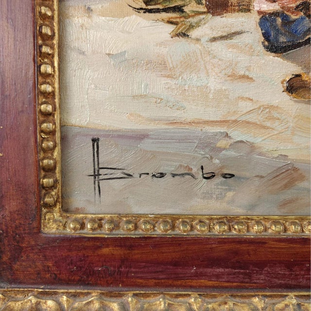 "Riva di Pellestrina, Venezia" is an oil on canvas created by Angelo Brombo in 1960. The work depicts a view of the...