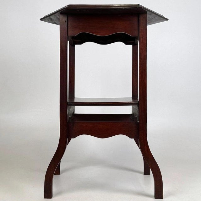 Gold Antique English Edwardian Mahogany Side Table, 1890s For Sale - Image 8 of 12