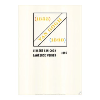 1990 Lawrence Weiner 'Homage to Vincent Van Gogh' Contemporary Blue,Yellow Netherlands Offset Lithograph For Sale