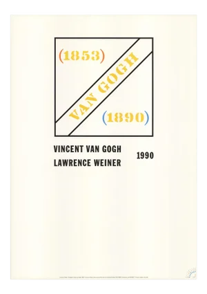 1990 Lawrence Weiner 'Homage to Vincent Van Gogh' Contemporary Blue,Yellow Netherlands Offset Lithograph