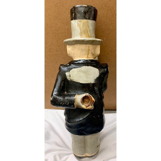 White Rare 1930s-1940s Western Exterminator Chalkware Mascot - "Mr. Little" For Sale - Image 8 of 10