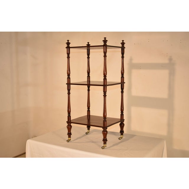 19th Century 19th Century English Mahogany Shelf With Hand-Turned Elements For Sale - Image 5 of 6