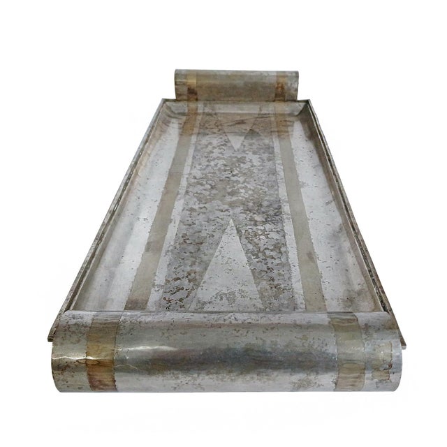 Silver Jean Dunand Dinanderie Tray, Hammered Metal, Art Deco For Sale - Image 8 of 15