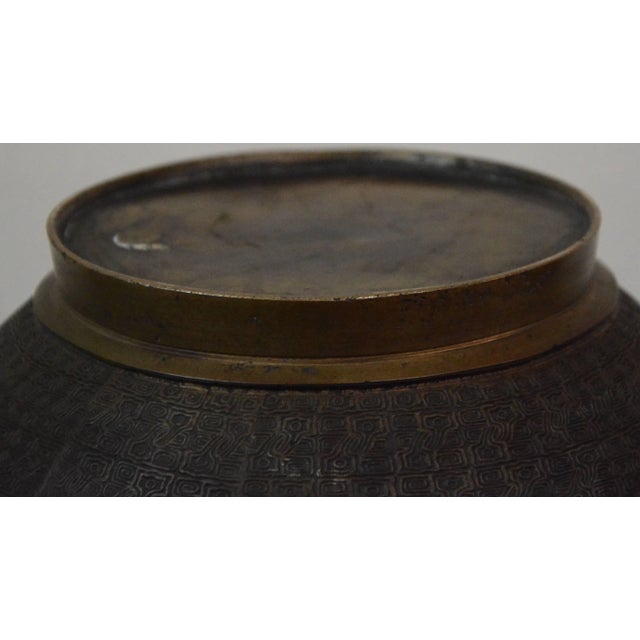 Japanese Edo Period Bronze and Cloissonne Vase For Sale - Image 9 of 10