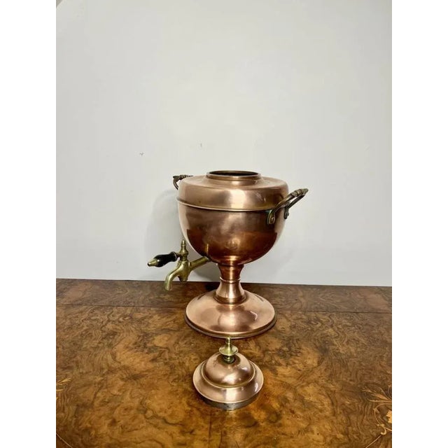 Antique Victorian Copper & Brass Samovar, 1880s For Sale - Image 3 of 6