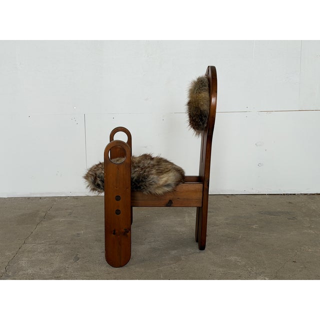 Mid-Century Modern Sculptural Pine Lounge Chair by Szedleczky, Hungary, 1970s For Sale - Image 3 of 12