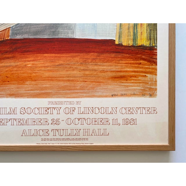 David Hockney Vintage 1981 Lithograph Print Framed Large New York Film Festival Poster " Window, Grand Hotel, Vittel " 1970 For Sale - Image 17 of 18