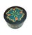 A vintage American Shaker-style bentwood sewing box, circa 1980s, hand painted with stylized tulips, scrolling foliage and...