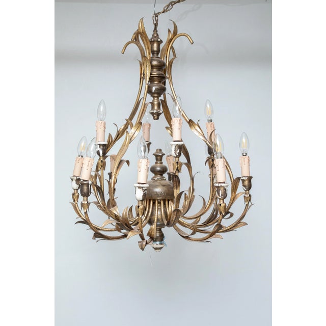Italian Gilt Wood Chandelier For Sale In Houston - Image 6 of 6