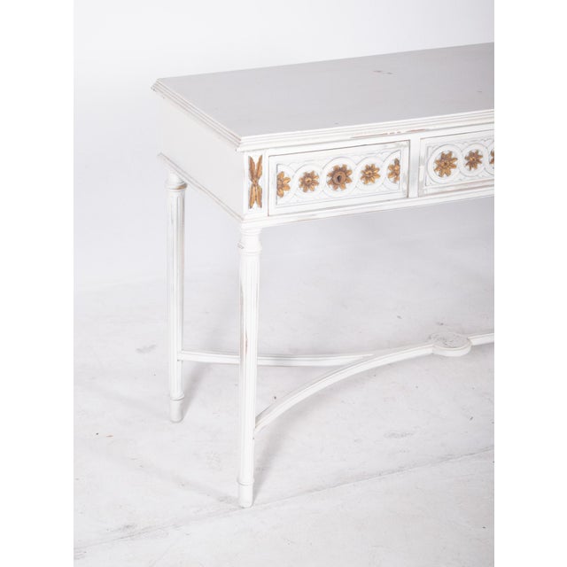 Portuguese White Painted Console with Gilding, 1890s For Sale - Image 3 of 11