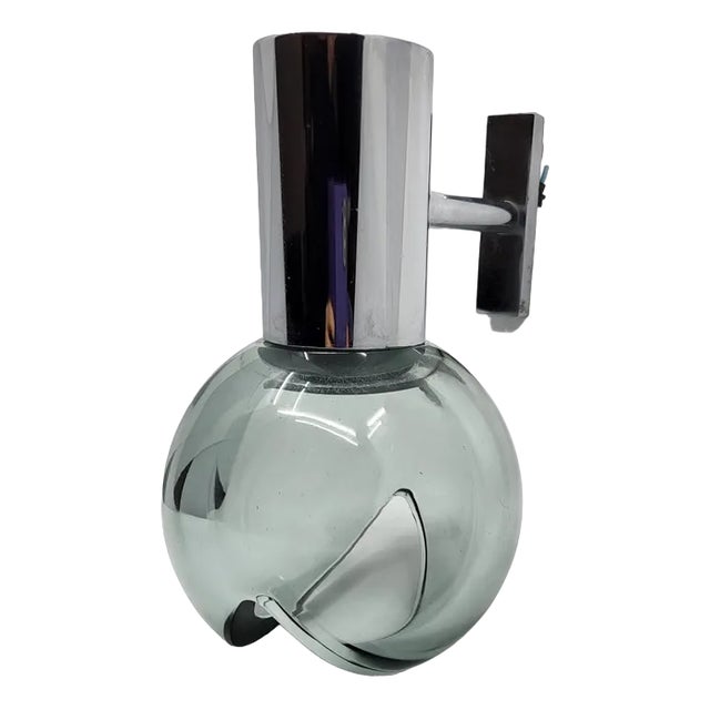 Eye Ball Wall Light in Glass and Chrome, Italy, 1970s For Sale