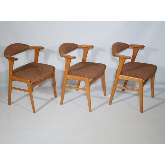 Wood Oakwood Armchairs by Erik Kirkegaard for Høng Stolefabrik, 1960s, Set of 3 For Sale - Image 7 of 7