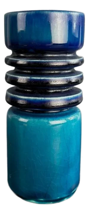 PAN 5108 Ceramic Vase in Turquoise and Cobalt Blue by W. Goebel KG, 1970s